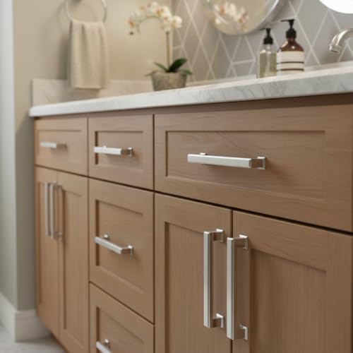 Alzassbg 10 Pack Polished Chrome Cabinet Pulls, 5 Inch(128mm) Hole Center Cabinet Handles Kitchen Pulls for Cabinets and Drawer AL3071CP - color: Polished Chrome, size: 5" Hole Center