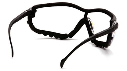 Pyramex V2G Safety Glasses, Black Frame/Amber Anti-Fog Lens - color: Black Frame/Clear Anti-fog Lens