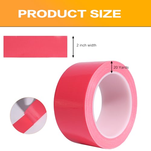 Pink Duct Tape Heavy Duty, Waterproof Strong Adhesive Duct Tape for Indoor Outdoor Repairs Packaging Arts Crafts Projects, Tear by Hand 2 Inch x 20 Yards - color: Pink