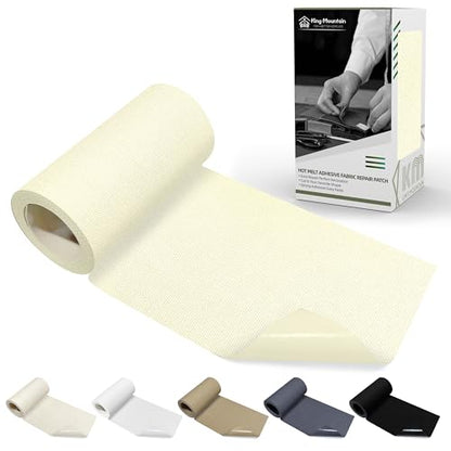 KING MOUNTAIN Canvas Iron on Patch,3"×60",Waterproof 100% Cotton Fabric Repair Patch,Used for Various Sofa,Tent,Clothes,Seats,Suitcases (Beige White) - color: Beige White, size: Canvas-3"x60"