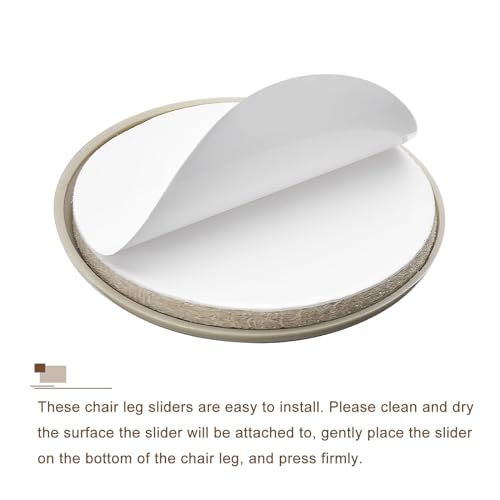 uxcell Furniture Sliders, 16Pcs 2 3/4" - Plastic Self-Adhesive Round Sliding Pads, Chair Glides for Carpeted Tile Vinyl Hardwood Floors (Grey) - size: 2 3/4"