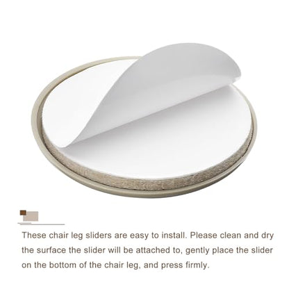 uxcell Furniture Sliders, 16Pcs 2 3/4" - Plastic Self-Adhesive Round Sliding Pads, Chair Glides for Carpeted Tile Vinyl Hardwood Floors (Grey) - size: 2 3/4"