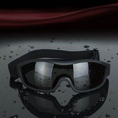 Viriber Motorcycle Goggles - UV Protective Outdoor Glasses, Dust-proof Combat Goggles (Deep Black) - color: Deep Black