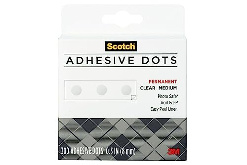 Scotch Adhesive Dots, Medium, 0.3 inches, 300 Dots/Pack, Easy Dispensing, Permanent, Photo-Safe, 1-Pack - size: 300 Count (Pack of 1), style: Original packaging
