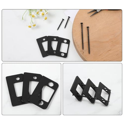 Universal Standard Door Strike Plate with Shim, Set of 3 Different Thickness, Stainless Steel Universal Residential Security Striker, Door Gap Blocker Kit Block Access to Latch - color: Black