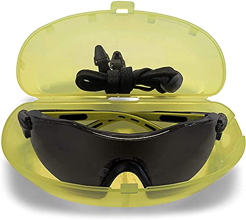 Anti-Fog Safety Glasses (Clear Lens) SPG801CL-AF, ANSI Z87.1, Scratch Resistant, Wrap Around Lens, Adjustable Temple & Hinges, UV Protection, Case & Strap Included
