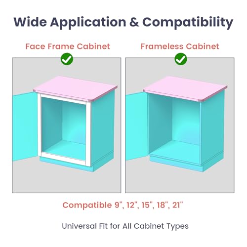 Homdiy 15 Inch 1 Pair Undermount Soft Close Drawer Slides Hidden Bottom Mount Cabinet Rails, Full Extension Concealed Bottom Mount Rails, 100 LB Load Capacity Heavy Duty Steel Cabinet Slides - size: 15 Inch