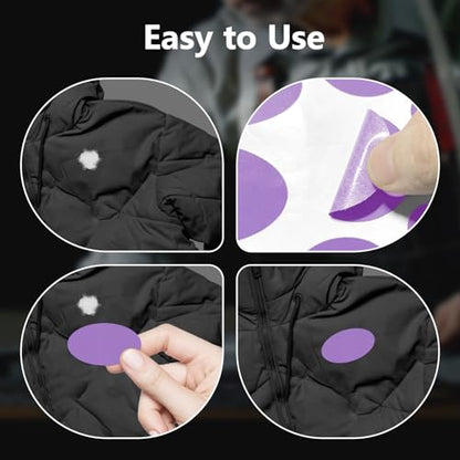 Down Jacket Patches Nylon Repair Tape Self-Adhesive Repair Patch | Pre-Cut, Waterproof Tear-Resistant Rip-Stop Nylon Fabric Patches to Fix Holes in Clothing, Sleeping Bags - color: Purple