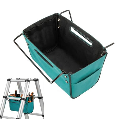Tool Pouch for Ladder - Oxford Fabric Ladder Tool Bag, Universal for A-Frame Extension Ladder, Ladder Tool Holder Compatible with Little Giant Ladders, Electrician & Contractor Work Belt Accessories