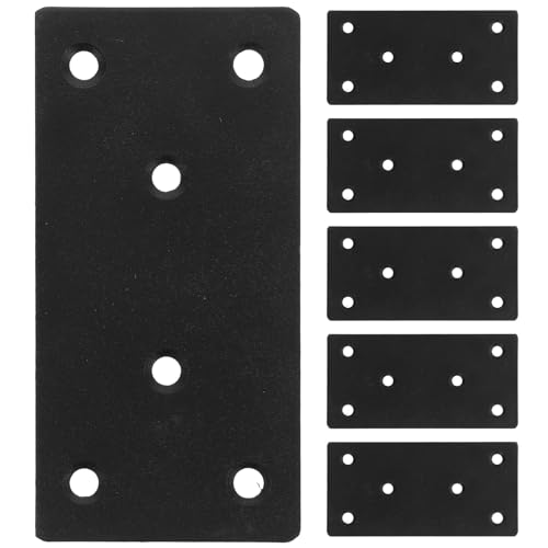 SEWACC 6 Sets Stainless Steel Straight Flat Brackets with Screws for Furniture Repair Fixing Corner Brackets and Shelf Mending Plates Metal Brace Kit for Wood Support and Reinforcement