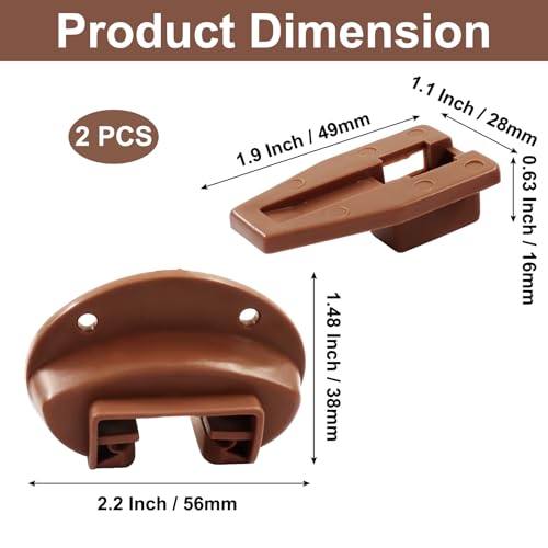 2 Pack Brown Slide Style Drawers Replacement Kit, Smooth Gliding Drawer Guide Rails Set for Dresser & Nightstand - size: 38mm(H)