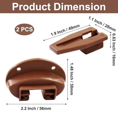 2 Pack Brown Slide Style Drawers Replacement Kit, Smooth Gliding Drawer Guide Rails Set for Dresser & Nightstand - size: 38mm(H)