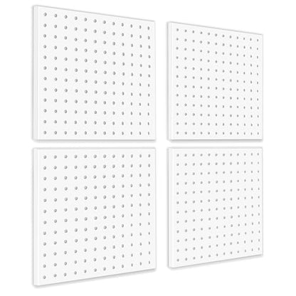 4Pcs Pegboard, Metal Peg Board, Pegboard Wall Organizer Panels Accessories, Mount Display Peg Board Kits for Walls Garage Craft Room Office Workshop, Easy Installation (White) - style: Metal pegboard-4pack