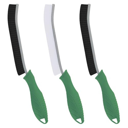 FOOGWEE Hard Bristle Crevice Cleaning Brush - Cleaning Supplies - Grout Cleaning Brushes for Household Use - Crevice Cleaning Tool for Bathroom, Home and Kitchen (3, Green) - color: Green