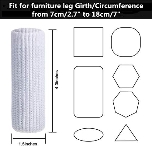 32Pcs Chair Leg Floor Protectors Knitted Furniture Feet Non-Slip Wear-Resistant Noise-Reducing Chair Covers Caps Set (Style 2-White) - color: Style 2-white
