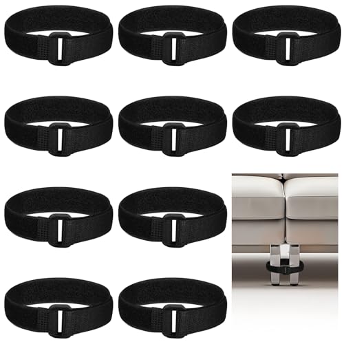 10PCS Couch Connector Straps, Universal Sectional Couch Connectors, Heavy Duty Couches Connector Straps, Easy to Install, No Tools Required, Fasten Sofa Legs Together