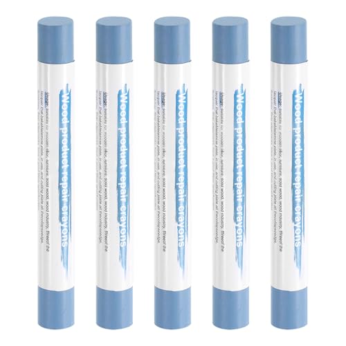 HARFINGTON 5pcs Wood Filler Sticks Wooden Wax Touch Up Furniture Repair Crayons for Scratch Hole Wood, Cobalt - color: Cobalt