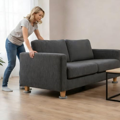 3-in-1 Furniture Sliders, Multi-Surface Furniture Movers with 8 PCS 4.8" Carpet Sliders, 4 PCS Hard Floor Socks and Reusable Heavy-Duty Moving Pads for Easy Floor Safe Furniture Moving - size: Large