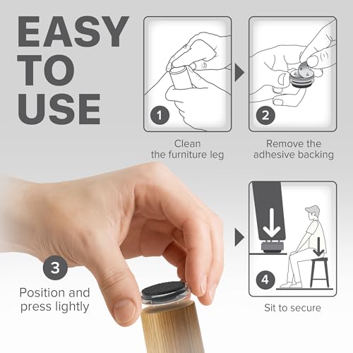 X-Protector Nail On Non Slip Furniture Pads - 16 PCS 1" - Premium Chair Leg Floor Protectors - Black Rubber Feet for Furniture Feet - Ideal Rubber Stoppers Chair Leg Pads to Keep Anything in Place! - size: 1in (RUBBER, 16 PCS)