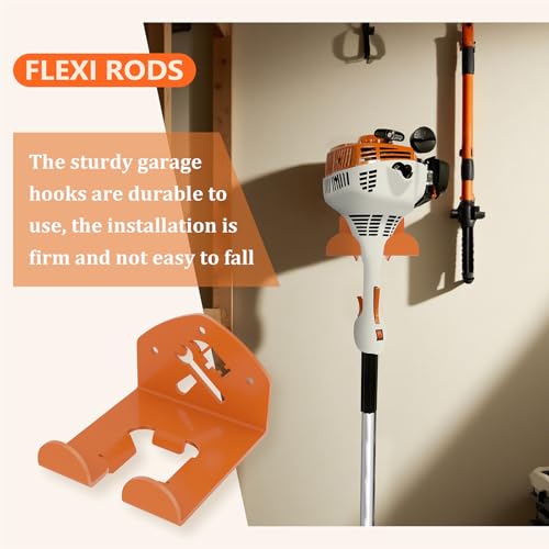 FLEXI RODS Garage Organization Storage Trimmer Rack Garden Power Tool Hanger for Grass Trimmer, Hedge Trimmer, Heavy Duty Weed Wacker Hook Tool Organizer, 1 Pack - size: Tool Organizer - 1 Bracket