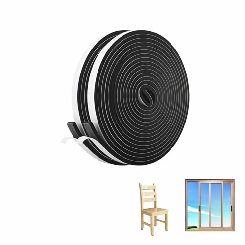 Ultra Strong Self-Adhesive Foam Tape, 1/2" x 1/4" x 33 FT Weather Stripping Seal for Doors Windows, Soundproofing, Noise Reduction, Insulation, AC Seal - Easy Cut, Heat Cold Resistant, No Residue