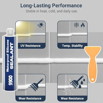 Waterproof Structural Adhesive Sealant - 9900 Super Bonding Glue, UV-Resistant Strong Sealing Compound for Roof, Bathroom, Tile, Multi-Surfaces (Clear)