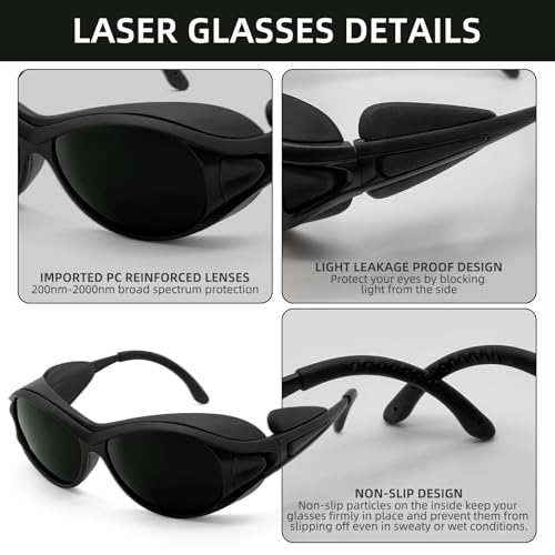 Wrap-around Design 2-Pack Welding Goggles Eye Protective Safety Glasses for Welders with Black Lens Anti-Flog Anti-glare Anti-shock Welding Glasses - color: Black-3.2