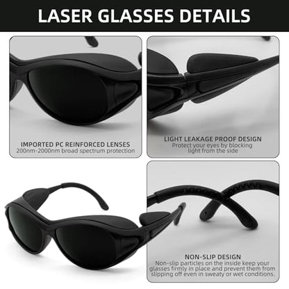 Wrap-around Design 2-Pack Welding Goggles Eye Protective Safety Glasses for Welders with Black Lens Anti-Flog Anti-glare Anti-shock Welding Glasses - color: Black-3.2