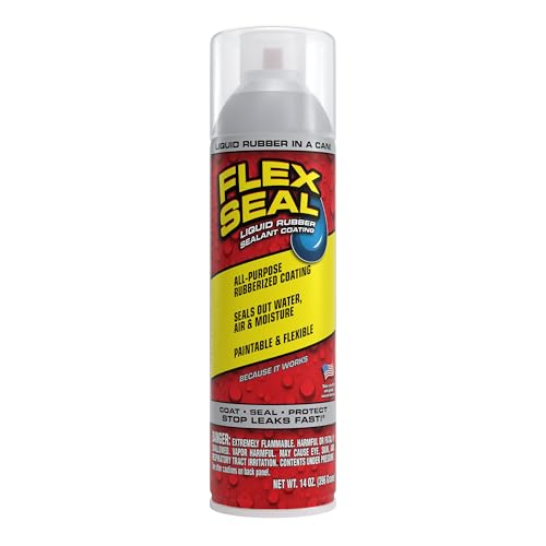 Flex Seal, 14 oz, Clear, Stop Leaks Instantly, Transparent Waterproof Rubber Spray On Sealant Coating, Perfect for Gutters, Wood, RV, Campers, Roof Repair, Skylights, Windows, and More - color: Clear, size: 14 oz (Pack of 1)