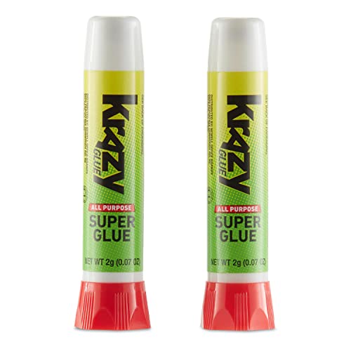 Krazy Glue KG58548R All-Purpose 0.07 Oz Super Glue Tube 2 Pack; Great for Everyday Household Repairs; Forms an Extra-Strong Bond on Wood, Rubber, Glass, Metal, Plastic and Ceramic 12 Pack - size: 12 Count