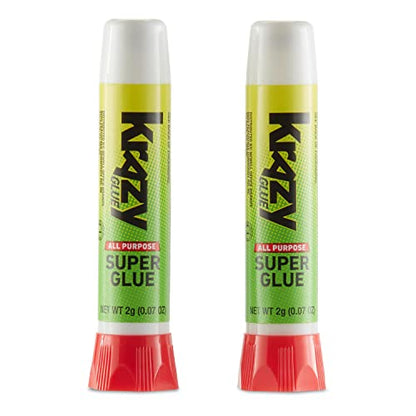 Krazy Glue KG58548R All-Purpose 0.07 Oz Super Glue Tube 2 Pack; Great for Everyday Household Repairs; Forms an Extra-Strong Bond on Wood, Rubber, Glass, Metal, Plastic and Ceramic 12 Pack - size: 12 Count