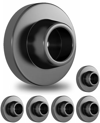 Door Stops for Wall Protector, Door Knob Wall Shield, Black Door Bumper for Slamming, Door Handle Stopper, Wall Hole Cover 6PCS - size: 6 Pieces