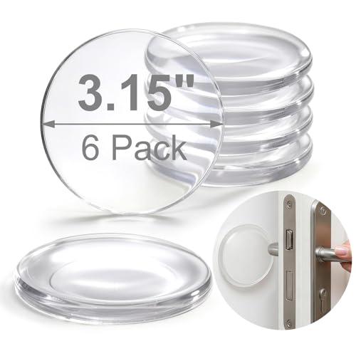 Clear Door Stoppers for Wall, 3.15" Self-Adhesive Door Knob Wall Protectors, 6 Pack Door Handle Stoppers, Door Bumpers to Prevent Scratches on Walls & Doors - color: Clear 3.15"