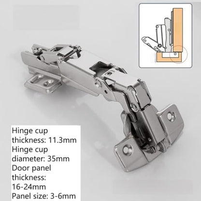 165° Self-Closing Heavy Duty Hinge - C98 Compatible Cabinet/Door Hinge for Kitchen Wardrobe & Automotive Storage Systems (1-Pack)