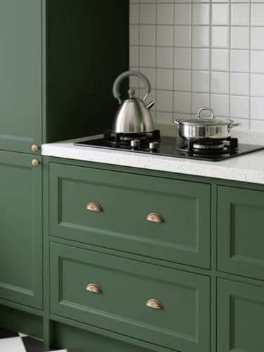 Champagne Bronze Cabinet Cup Pulls 2.5" Hole Center 10 Pack Brass Drawer Pulls Kitchen Hardware Cabinet Handles Dresser Handles - color: Champagne Bronze, size: 2.5"(64mm) Hole Center