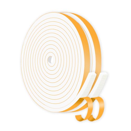 Weather Stripping Door Seal,Weather Stripping,Soundproof,Cold Insulation,High Density CR Foam Insulation Tape for Door, Front Door Frame, Windows (White,1/2 in x 1/4 in x 26Ft) - size: 1/2 In x 1/4 In x 26 Ft