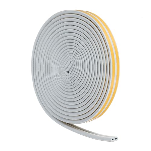 uxcell 33 Ft Weather Stripping Seal Strip for Doors/Window, 1/4 Inch x 3/8 Inch Self Adhesive D Type Foam Sealing Tape, Soundproofing Door Seal Strip Grey - color: Gray, size: 33 Ft