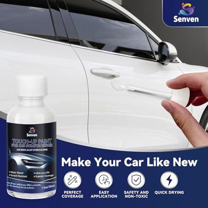 Car White Paint Touch Up Cars Scratch Repair for Vehicles, Rim High-Gloss White Paint Pen 30ML Quick Drying Automotive Scratch Repair, Non-toxic 1.5 oz Easy to Use - color: White