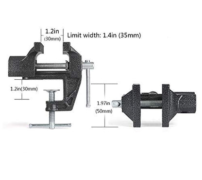 Mini Table Clamp, Small Bench Vice, New upgraded cast iron manufacturing Jewelers Hobby Clamps Craft Repair Tool Portable Work Bench Vise (mini) - size: Mini 2.0" Black