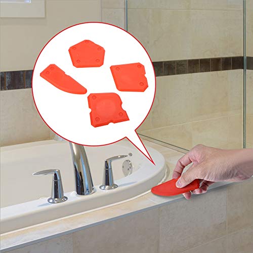 Caulk Remover Tool, Silicone Caulking Tool 4 Pieces Silicone Finishing Tools Caulking Tools Caulking Tool Kit Caulking Tool Set for Silicone Sealant Grout Finishing Sealing