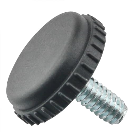 CHENJIN 20pcs Adjustable Feet 1/4 Rubber Head Screws Threaded Leveler for Table Chairs Cabinet Legs