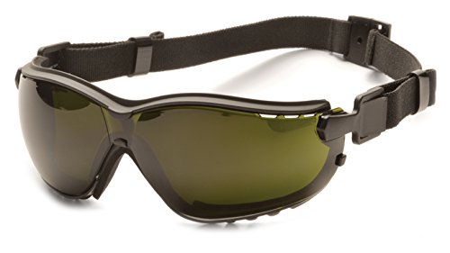 Pyramex V2G Safety Glasses, Black Frame/Amber Anti-Fog Lens - color: Black Frame/5.0 Ir Filter Lens