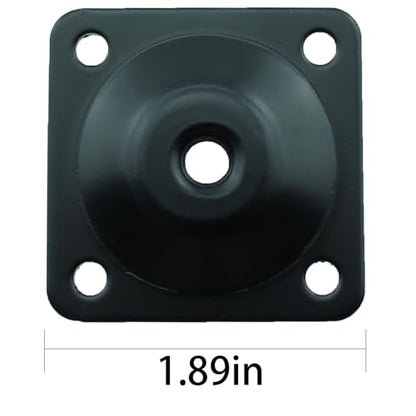 TAODAN Set of 4 Upholstery Foot Mounting Plate Black Table Leg Attachment Piece Flat Square Spacer Furniture Attachment Plate with Matching Installation Tools for Connecting Sofa Seat Footstool Feet