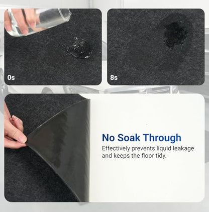 FLEXIMOUNTS 17x8 Ft Extra Large Garage Floor Mat - Waterproof Oil Absorbent Surface, Stay-in-Place Garage Flooring Roll for Under Car (Includes Double Sided Tape) - size: 17' x 8'