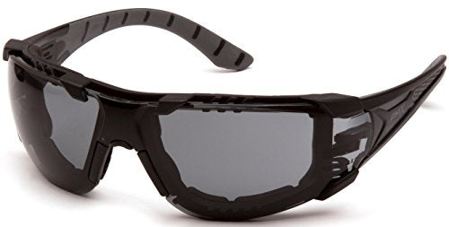 Pyramex Endeavor Plus Safety Glass Black/Gray Frame With Foam Padding Clear H2MAX Anti-fog Lens - color: Gray H2max Anti-fog Lens/ Black-gray Frame, style: Foam Padded