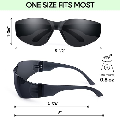 TICONN Clear Safety Glasses for Men and Women, Safety Goggles with Scratch Impact Resistant Meets ANSI Z87.1 Standard - style: 120 Pairs Charcoal