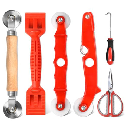 Screen Repair Tool,Window Roller,Spline Installer,6 in 1 Window Installation Tool,Screen Mouse Spline Roller for Installing & Replacing Window Patio Sliding Door (6 in 1) - size: 6 in 1