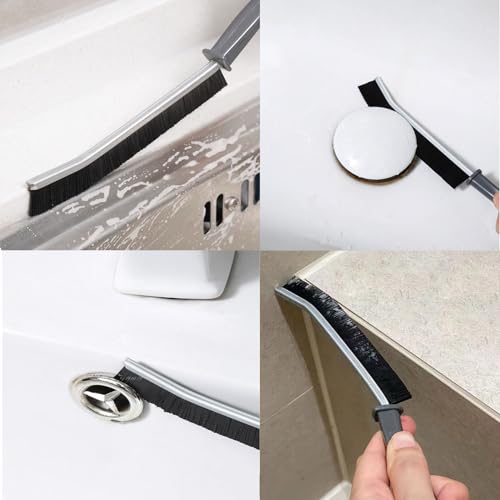 Cleaning Brush, 9 Pcs Hard Bristle Crevice Cleaning Brush Set for Kitchen Bathroom Toilet Grout Bottle Gap Window Tracks, Multifunctional Home Essentials Scrub Cleaning Tools - color: 01. Black(9p)