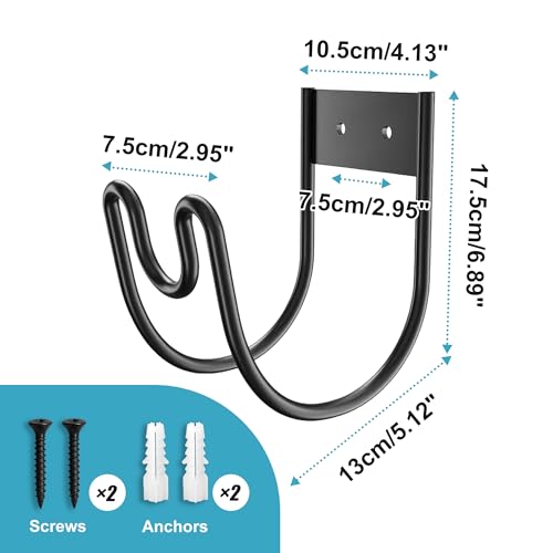 Garden Hose Holder Wall Mount, Heavy Duty Metal Water Hose Hanger for Outside, Sturdy Hose Reel Hooks for Garden, Garage or Yard Storage