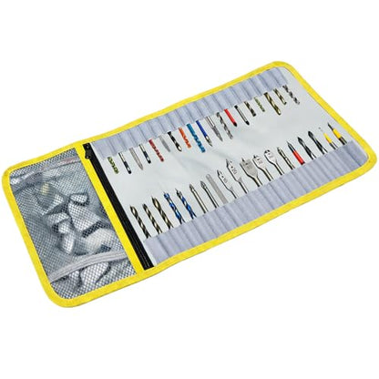 Drill Bit Organizer, Roll Up Drill Bit Storage Organizer Case, Heavy Duty Bit Holder Pouch with Zipper, Tools Organizer Pouch Bag with Snap Spring Closure for Men(Bag Only) – Stocking Stuffers